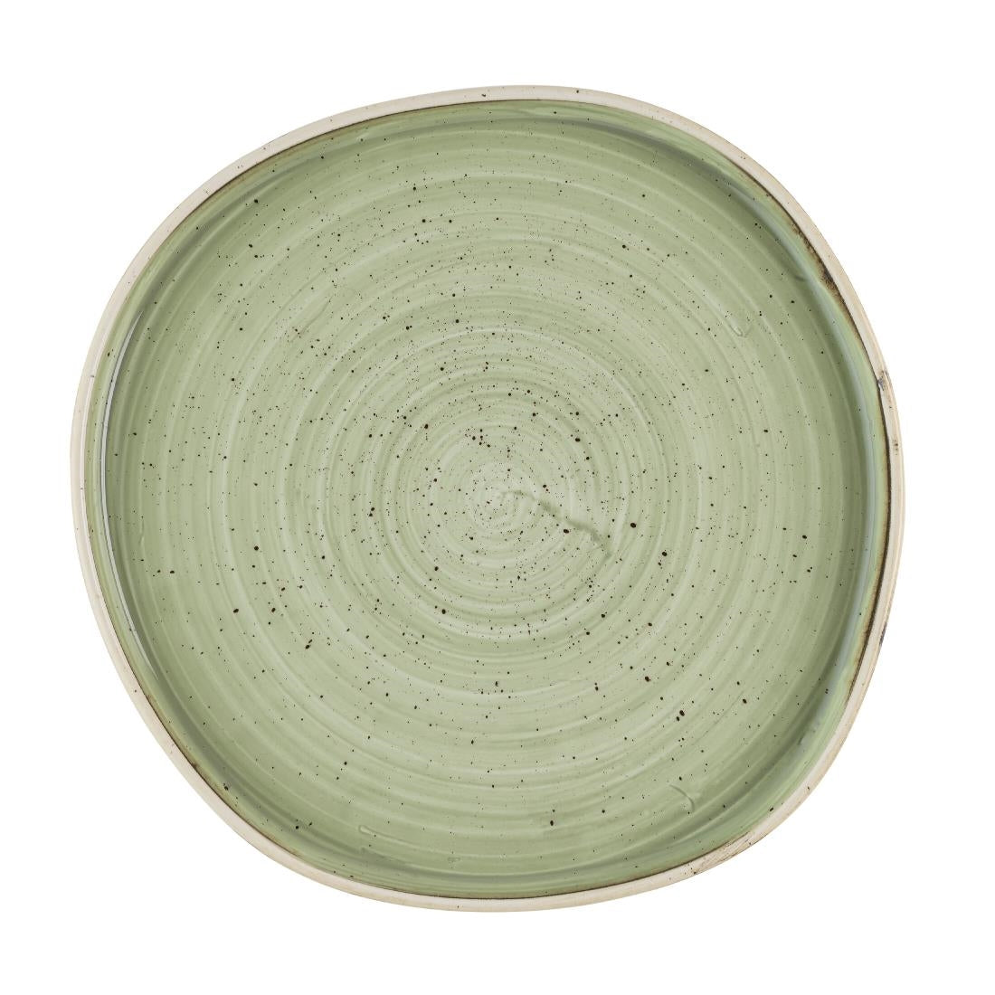 HR416 Churchill Stonecast Sage Green Organic Walled Plates 257mm (Pack of 6)