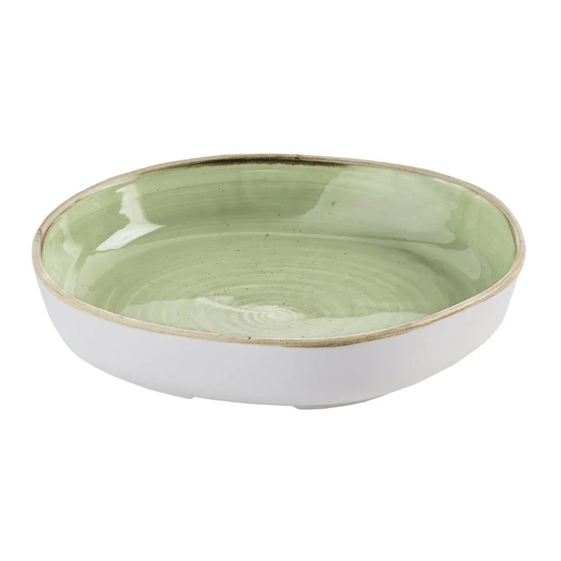HR417 Churchill Stonecast Sage Green Organic Walled Bowls 232mm (Pack of 6) - JD Catering Equipment Solutions Ltd