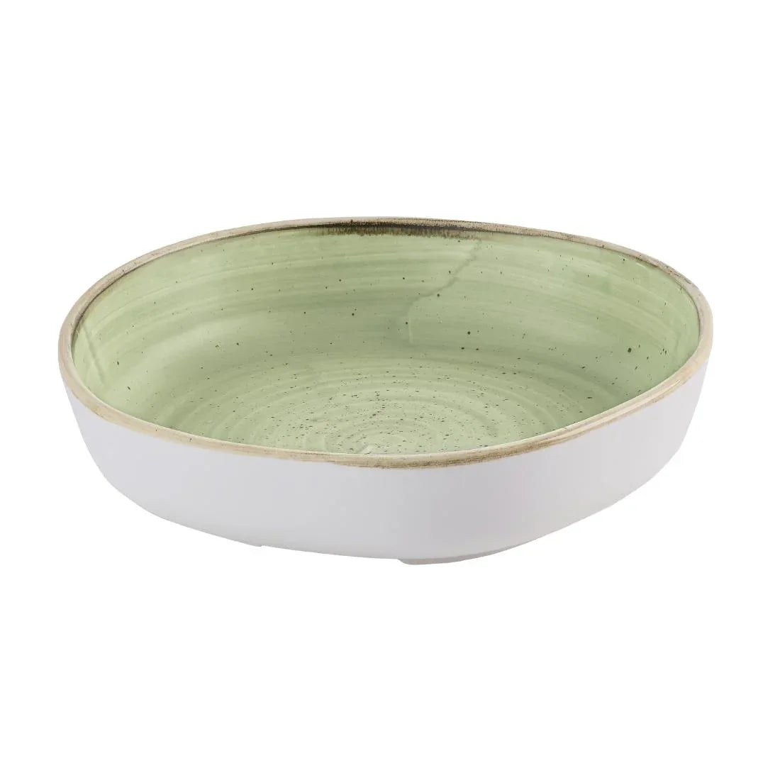 HR418 Churchill Stonecast Sage Green Organic Walled Bowls 197mm (Pack of 6) - JD Catering Equipment Solutions Ltd