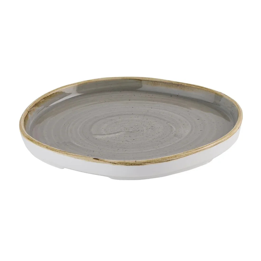 HR422 Churchill Stonecast Grey Organic Walled Plates 206mm (Pack of 6) - JD Catering Equipment Solutions Ltd