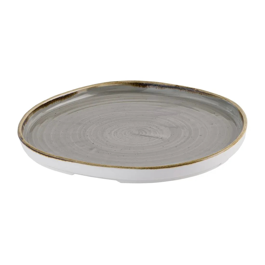 HR423 Churchill Stonecast Grey Organic Walled Plates 257mm (Pack of 6) - JD Catering Equipment Solutions Ltd