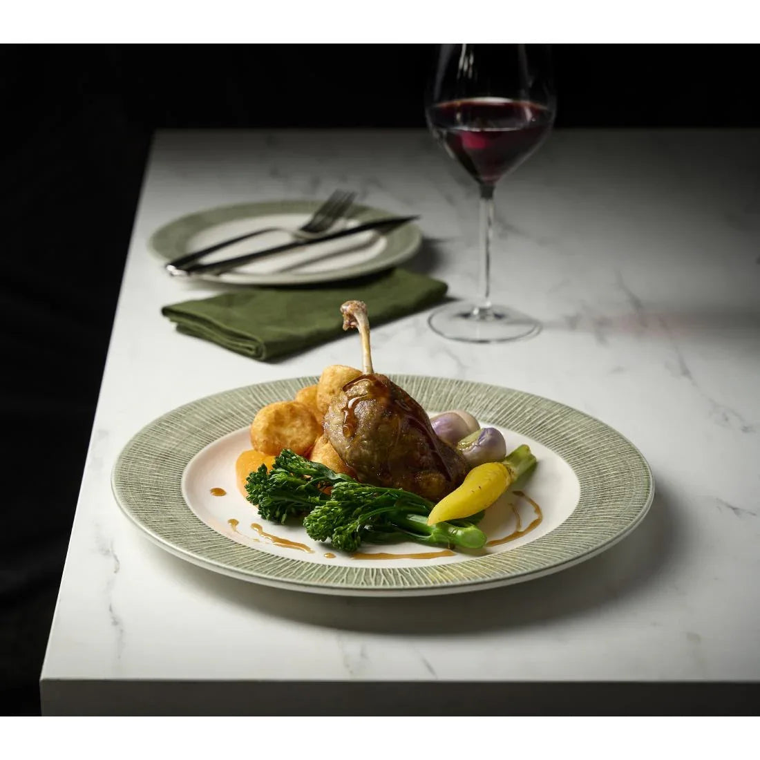 HR426 Churchill Bamboo Ceramic Spinwash Alpine Presentation Plates 305mm (Pack of 12) - JD Catering Equipment Solutions Ltd