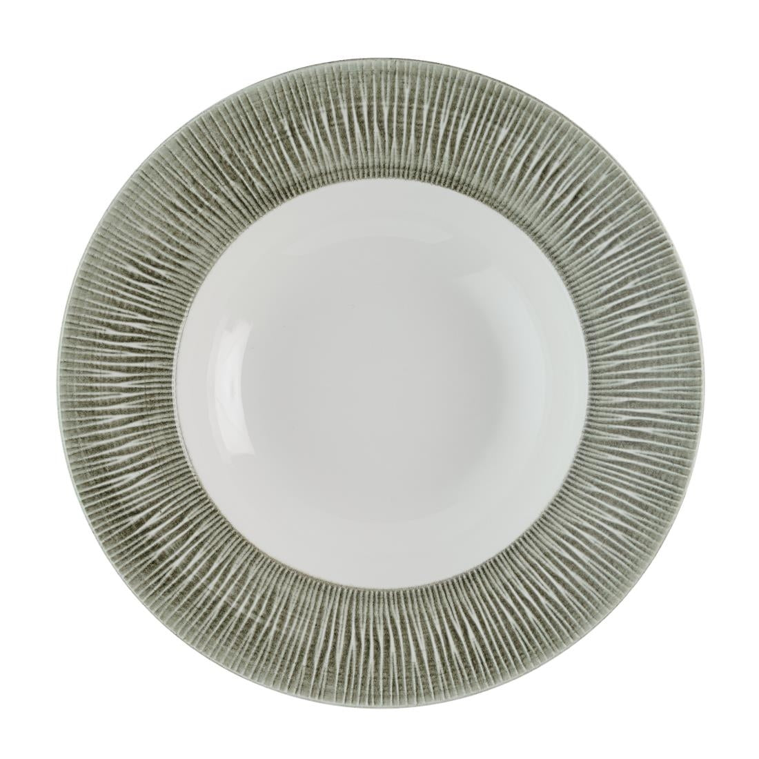 HR433 Churchill Bamboo Ceramic Spinwash Alpine Wide Rim Bowls 280mm (Pack of 12)