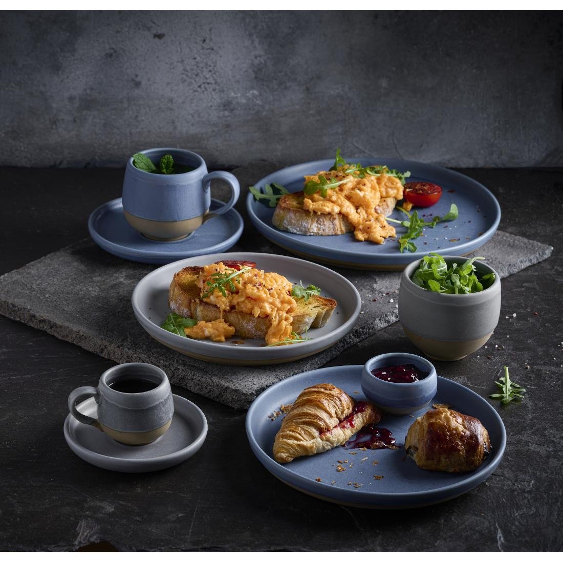 HR476 Churchill Emerge Oslo Blue Walled Plates 157mm (Pack of 6)