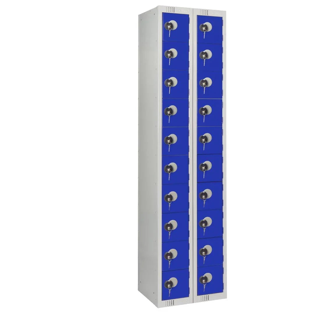 HR549 Twenty Door Personal Effects Locker Blue Coin Lock - JD Catering Equipment Solutions Ltd