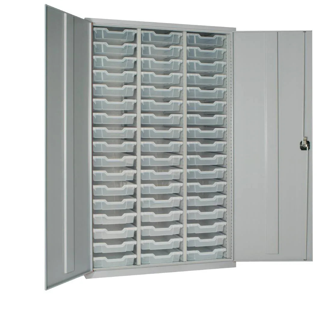 HR663 51 Tray High-Capacity Storage Cupboard - Grey with Transparent Trays - JD Catering Equipment Solutions Ltd