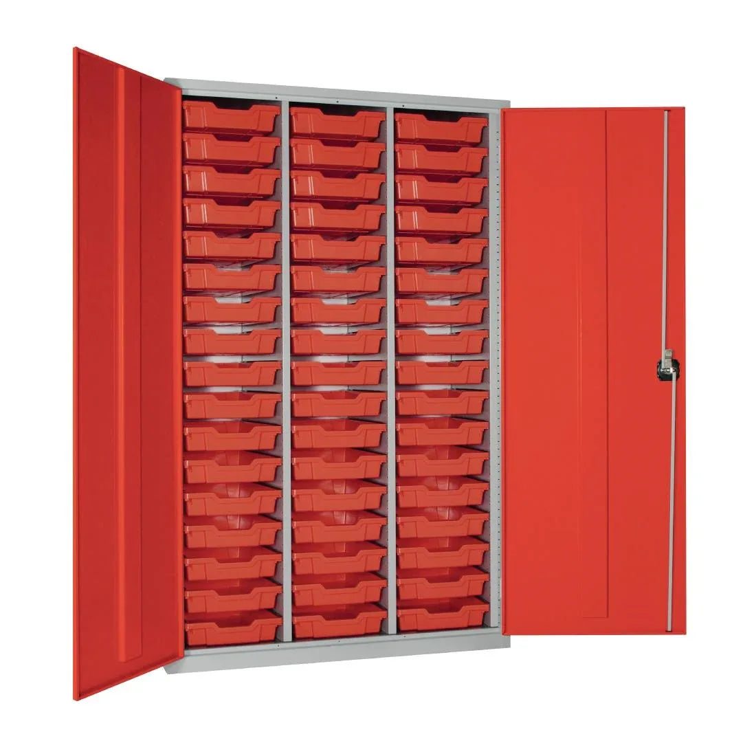 HR670 51 Tray High-Capacity Storage Cupboard - Red with Red Trays - JD Catering Equipment Solutions Ltd