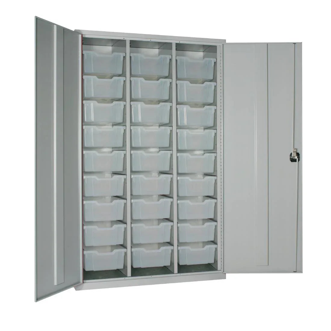 HR675 27 Tray High-Capacity Storage Cupboard - Grey with Transparent Trays - JD Catering Equipment Solutions Ltd