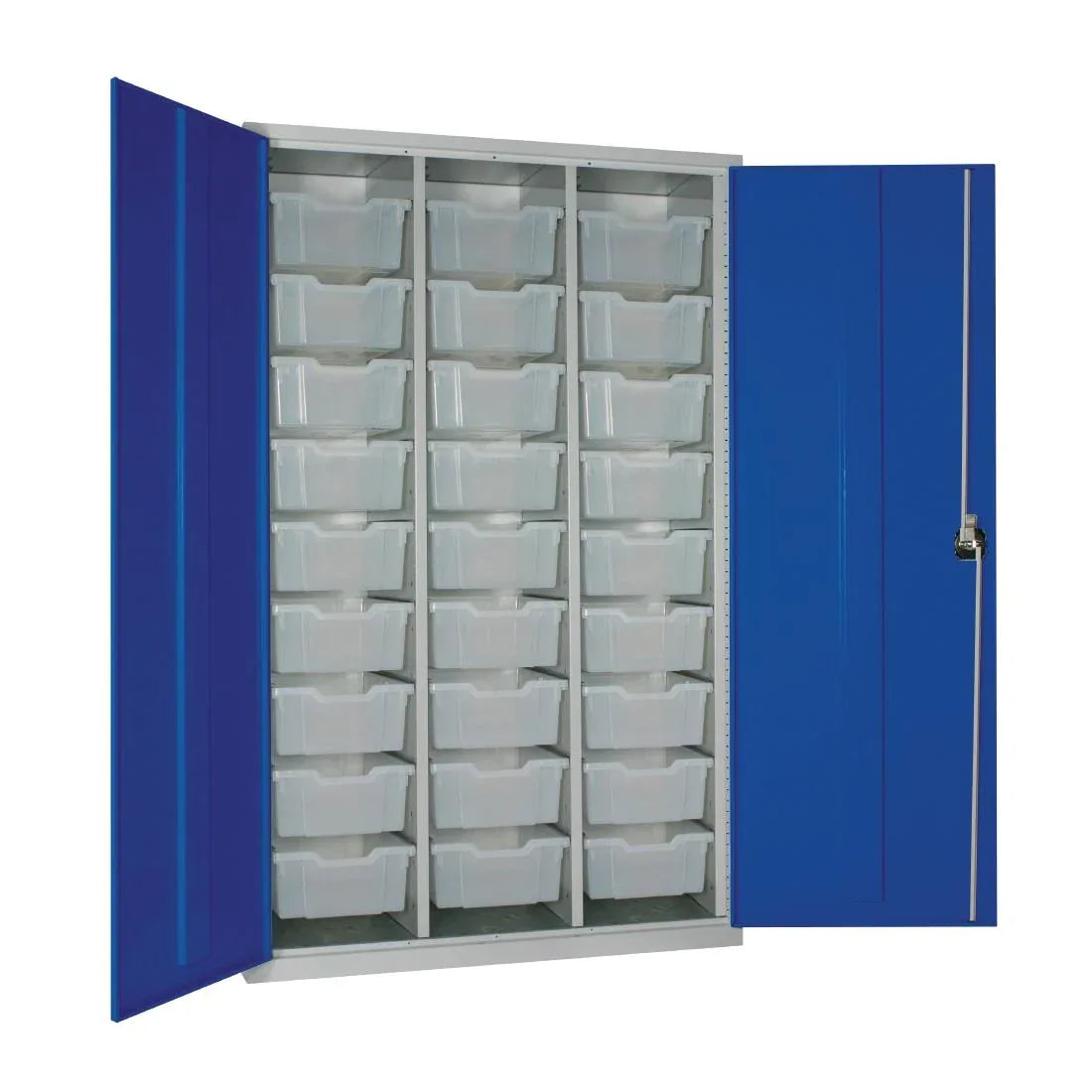 HR676 27 Tray High-Capacity Storage Cupboard - Blue with Transparent Trays - JD Catering Equipment Solutions Ltd