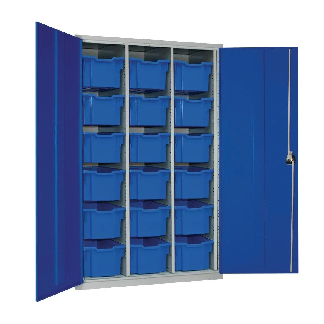 HR696 18 Tray High-Capacity Storage Cupboard - Blue with Blue Trays - JD Catering Equipment Solutions Ltd