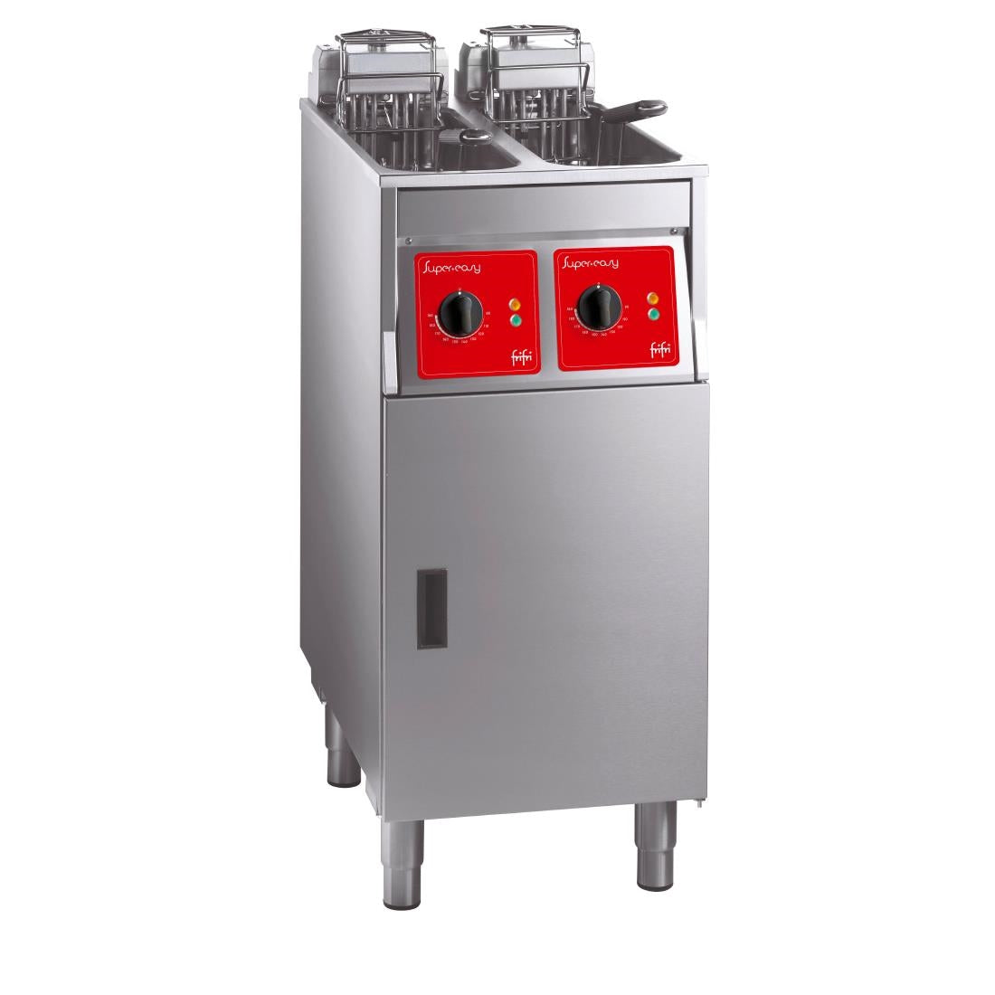 HS062-1PH FriFri Super Easy 422 Electric Free-Standing Twin Tank Fryer with Filtration 2 Baskets 2x 7.5kW - Single Phase