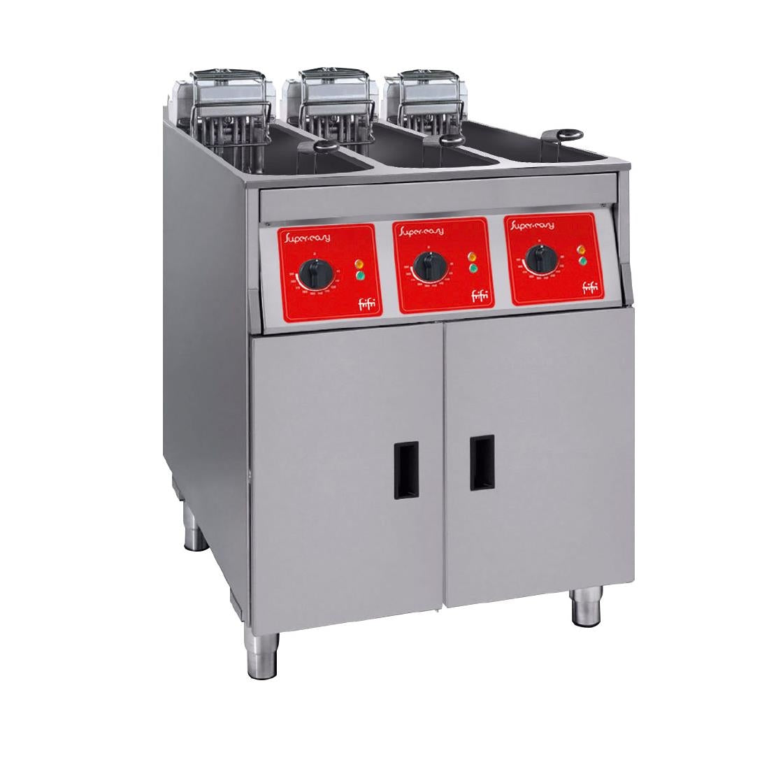 HS073-3PH FriFri Super Easy 633 Electric Free-standing Fryer Triple Tank Triple Basket with Filtration 22.5kW Three Phase