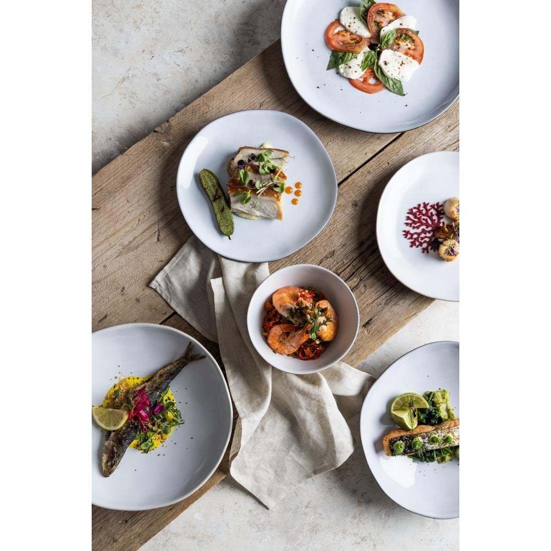 HS335 - Olympia Raw Recycled Clay Charcoal Coupe Plates 260mm (6 Pack)