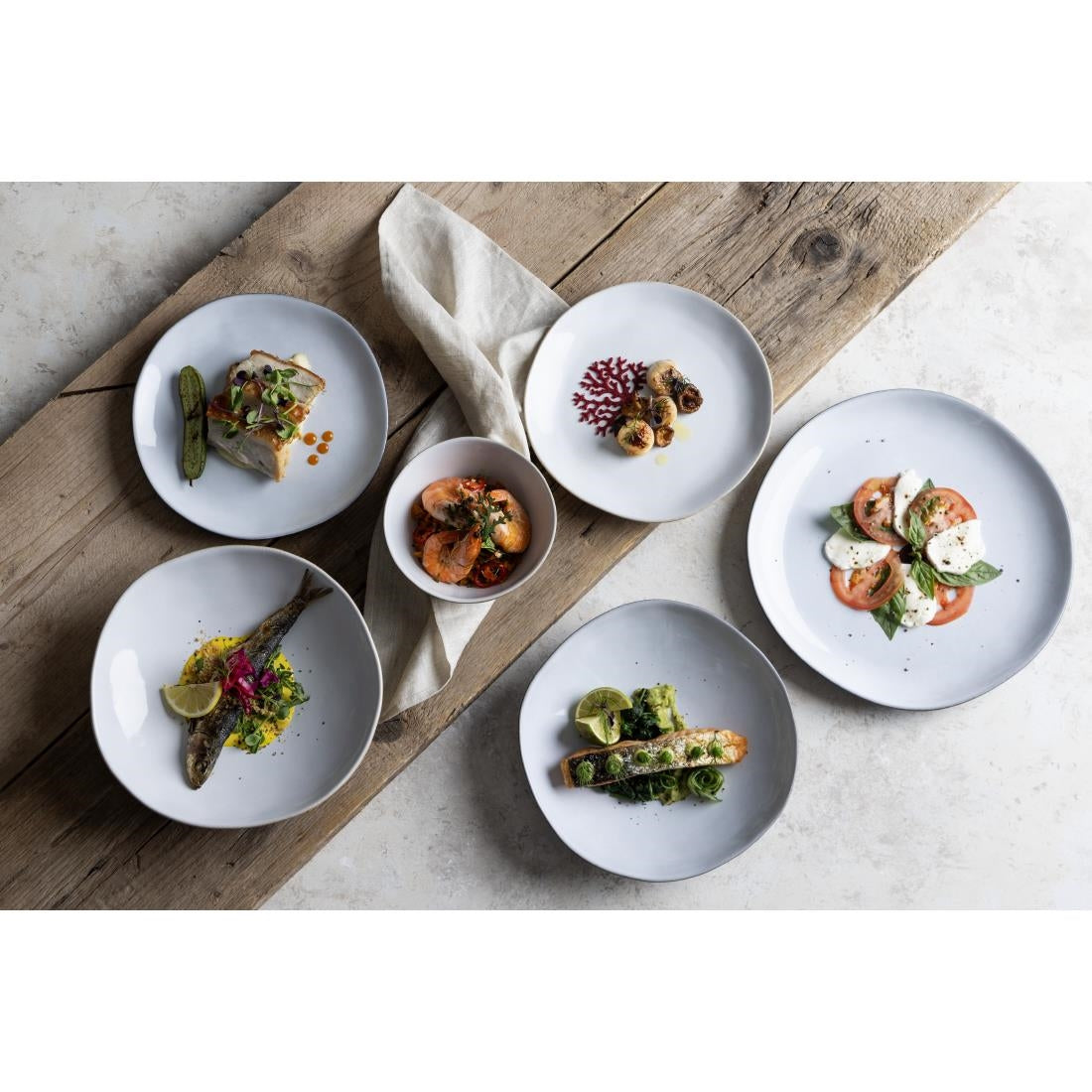 HS331 - Olympia Raw Recycled Clay Natural Coupe Plates 260mm (6 Pack)