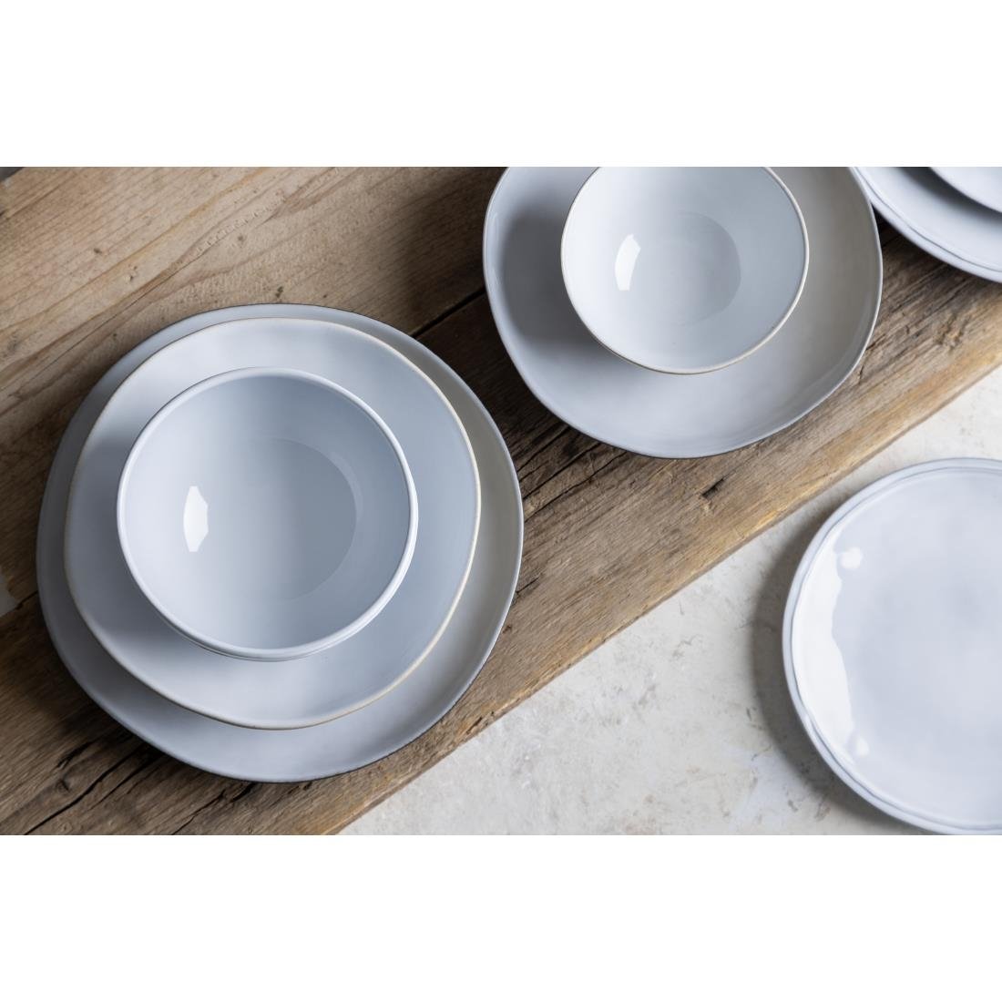 HS335 - Olympia Raw Recycled Clay Charcoal Coupe Plates 260mm (6 Pack)