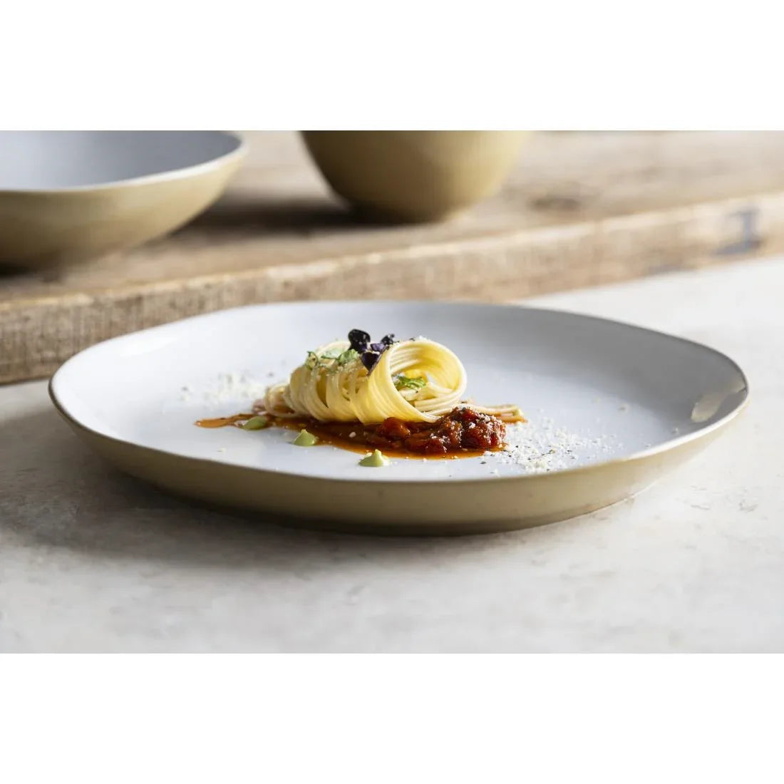 HS331 - Olympia Raw Recycled Clay Natural Coupe Plates 260mm (6 Pack)