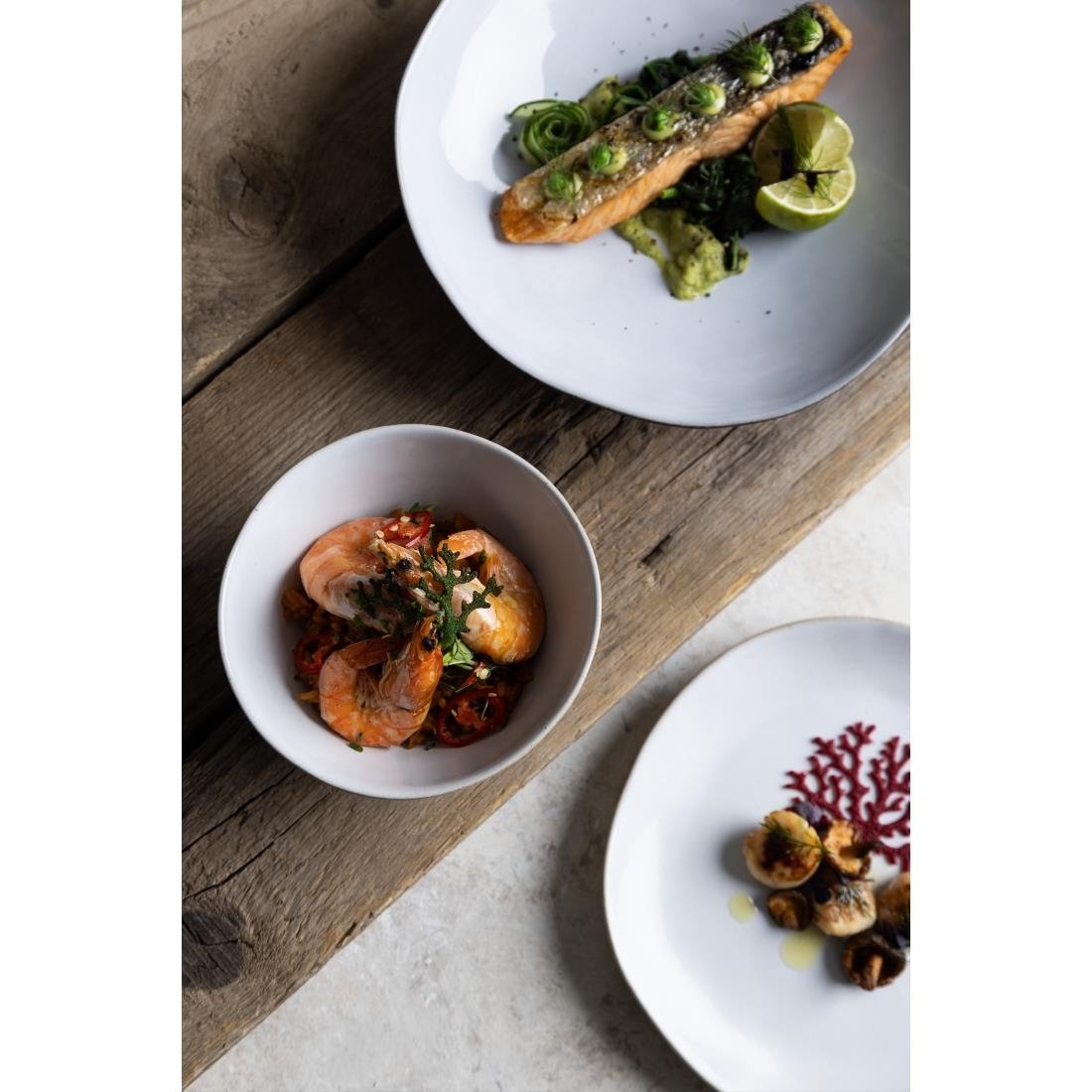 HS338 - Olympia Raw Recycled Clay Charcoal Coupe Bowls 230mm (6 Pack)