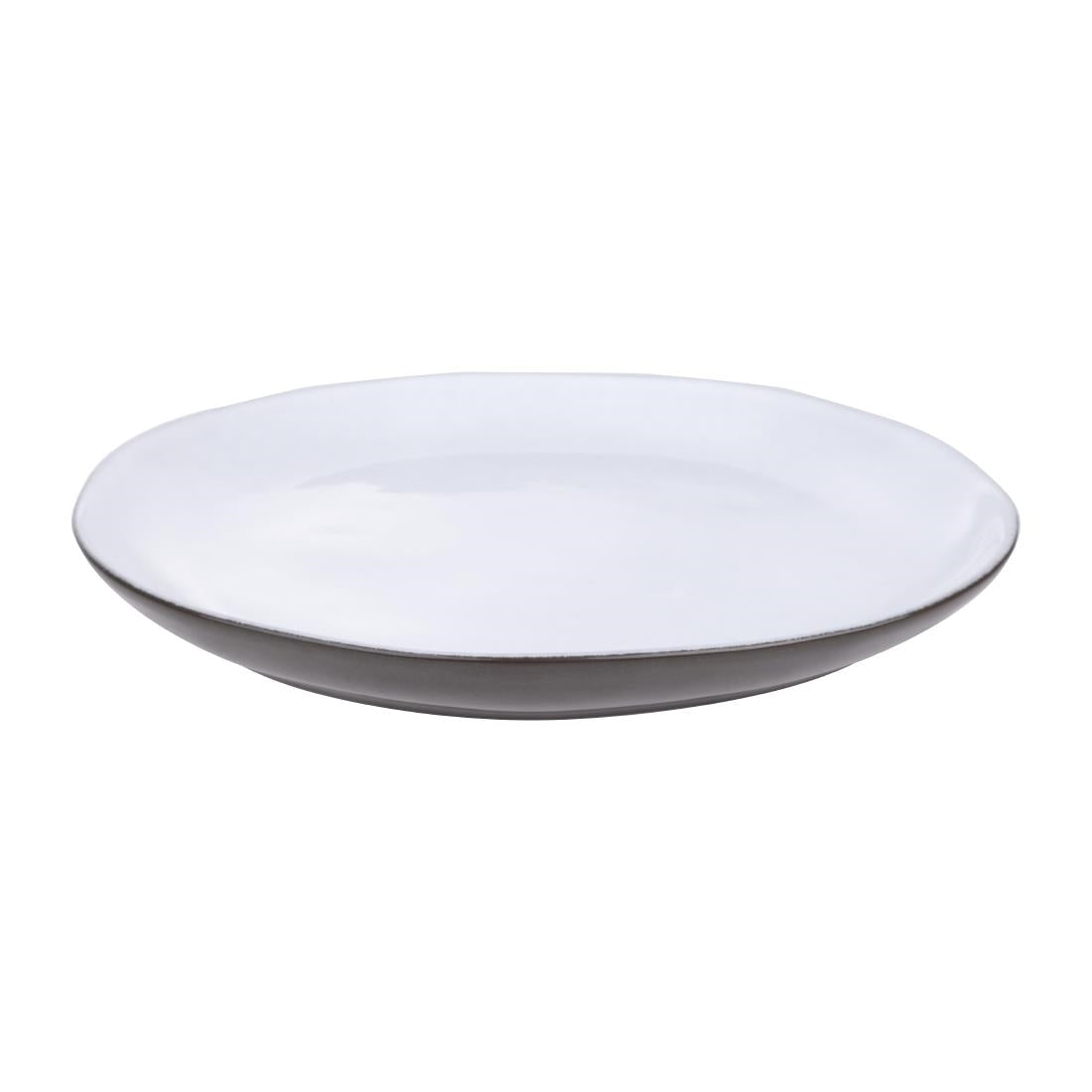 HS335 - Olympia Raw Recycled Clay Charcoal Coupe Plates 260mm (6 Pack)