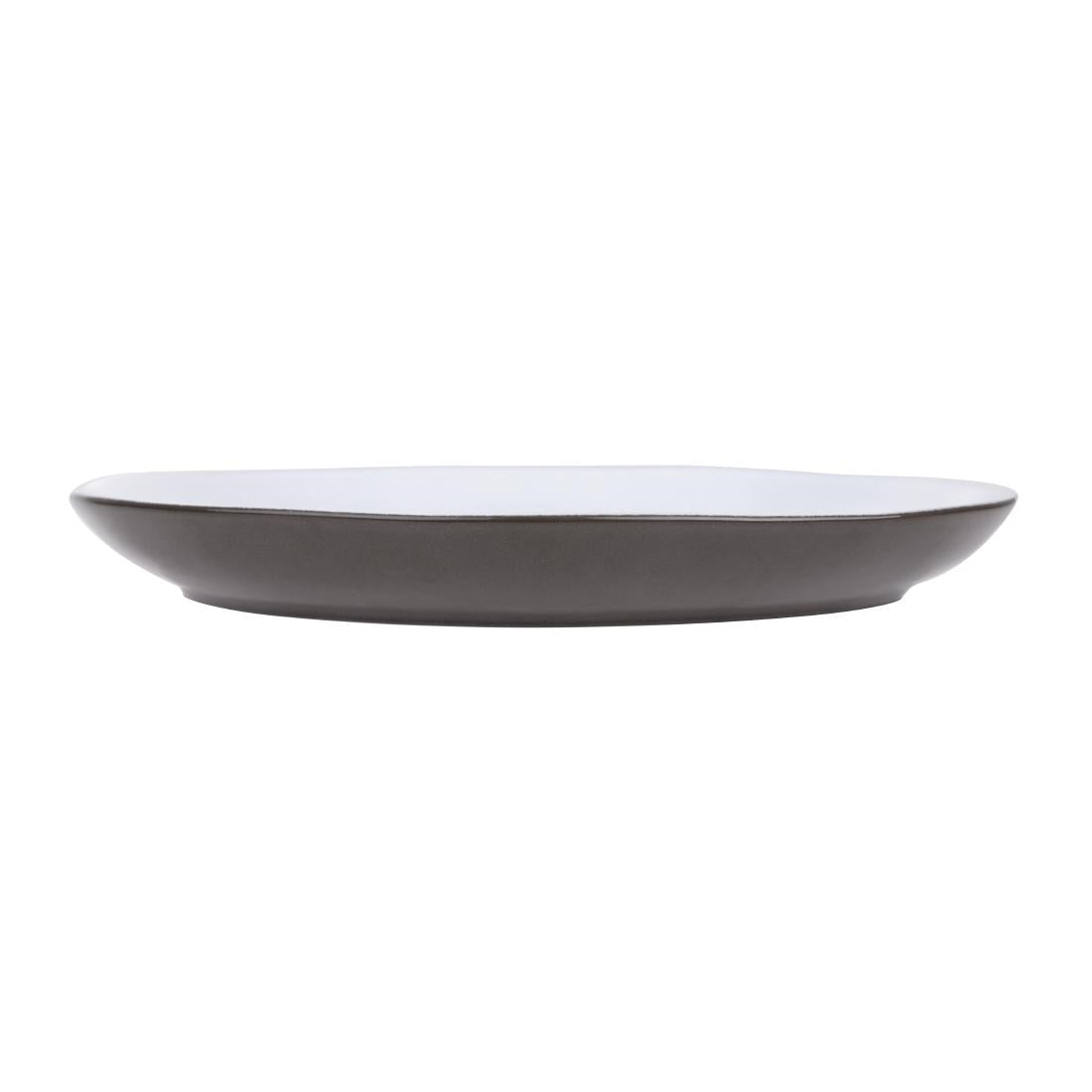 HS335 - Olympia Raw Recycled Clay Charcoal Coupe Plates 260mm (6 Pack)