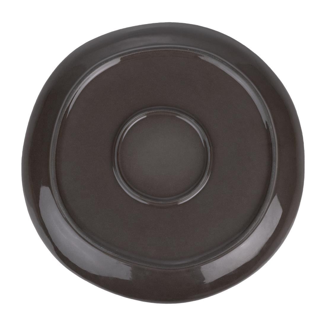 HS335 - Olympia Raw Recycled Clay Charcoal Coupe Plates 260mm (6 Pack)