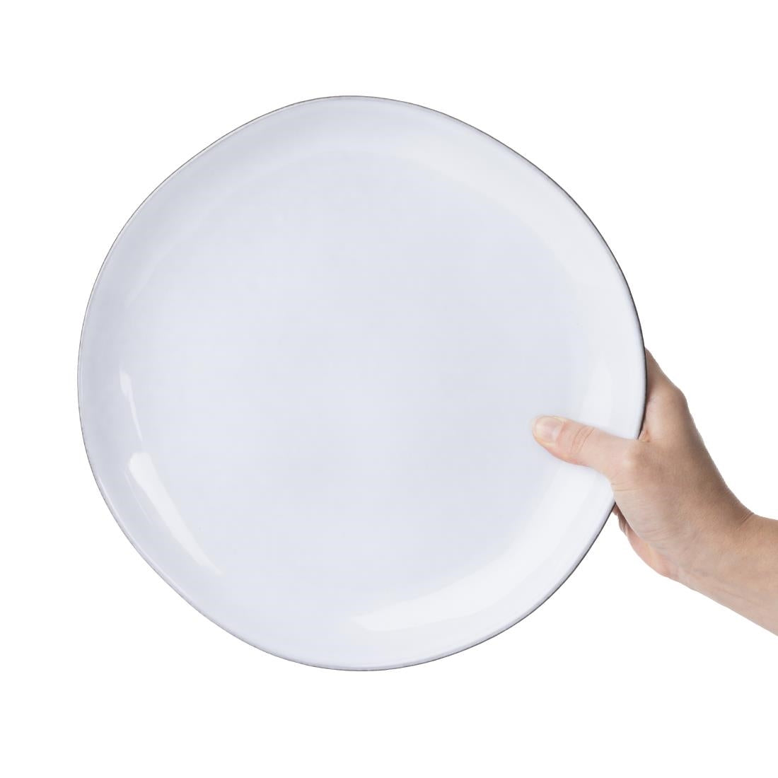 HS335 - Olympia Raw Recycled Clay Charcoal Coupe Plates 260mm (6 Pack)