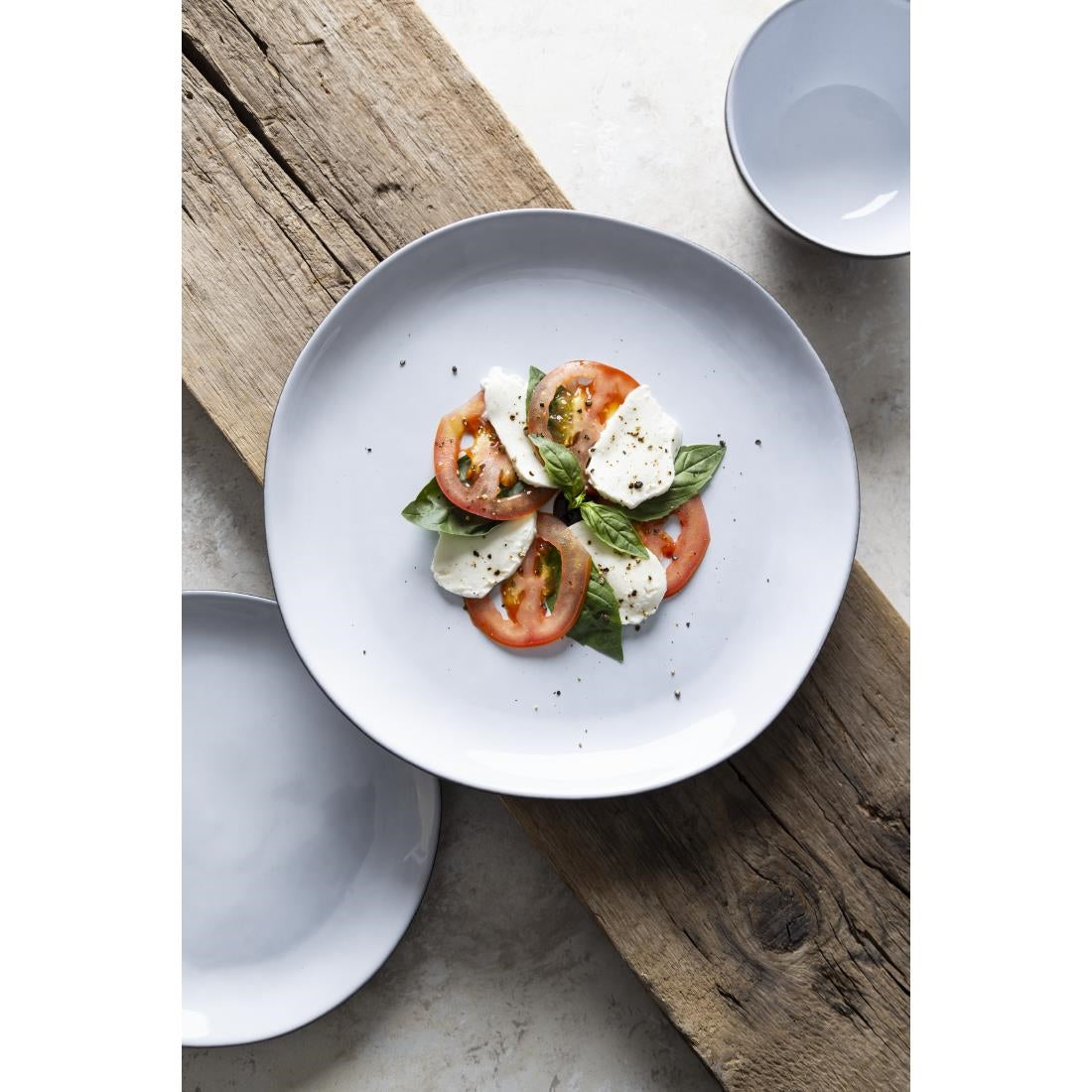 HS335 - Olympia Raw Recycled Clay Charcoal Coupe Plates 260mm (6 Pack)