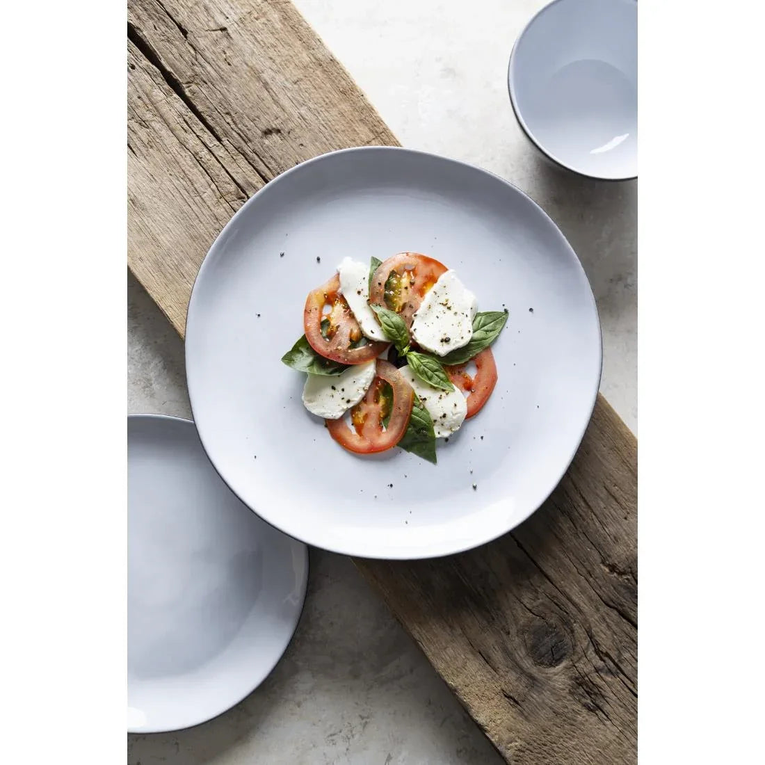 HS335 - Olympia Raw Recycled Clay Charcoal Coupe Plates 260mm (6 Pack)