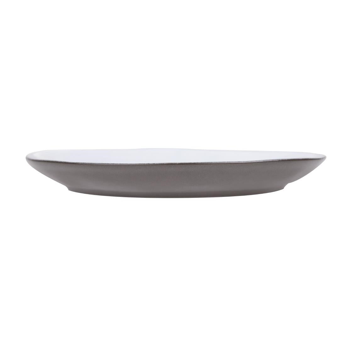 HS336 - Olympia Raw Recycled Clay Charcoal Coupe Plates 220mm (6 Pack)