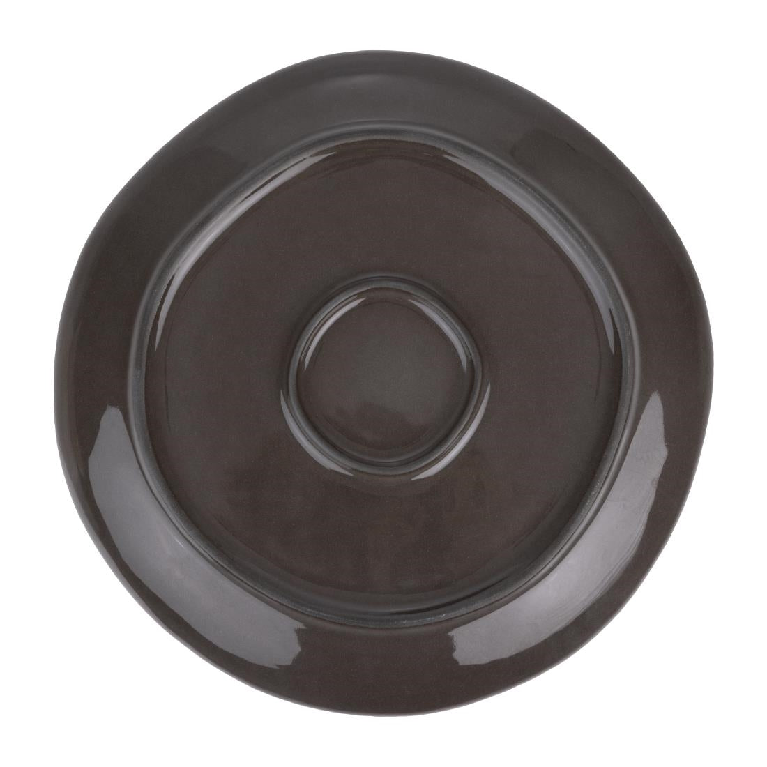 HS336 - Olympia Raw Recycled Clay Charcoal Coupe Plates 220mm (6 Pack)