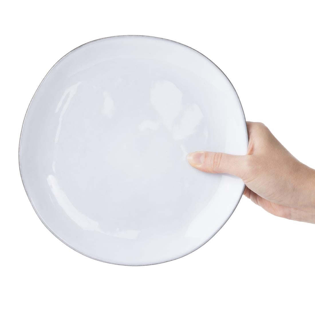 HS336 - Olympia Raw Recycled Clay Charcoal Coupe Plates 220mm (6 Pack)