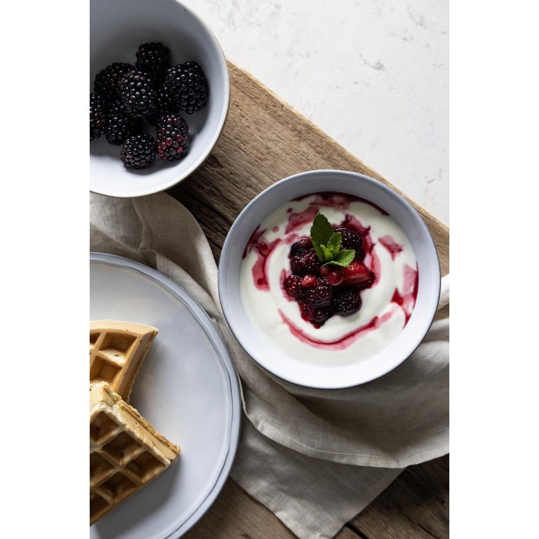 HS337 - Olympia Raw Recycled Clay Charcoal Deep Bowls 140mm (6 Pack)