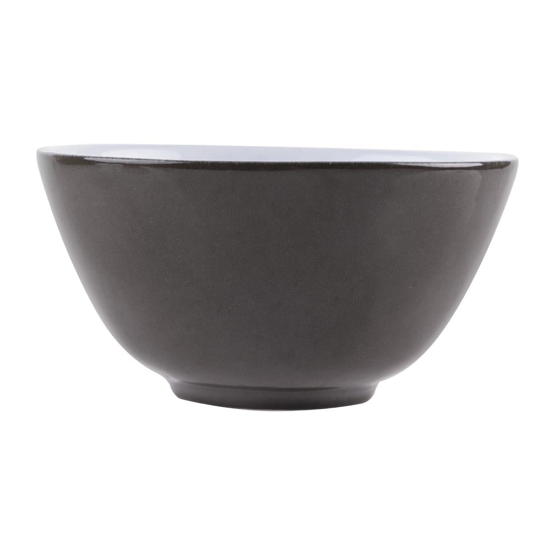 HS337 - Olympia Raw Recycled Clay Charcoal Deep Bowls 140mm (6 Pack)