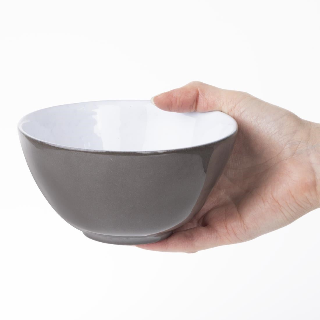 HS337 - Olympia Raw Recycled Clay Charcoal Deep Bowls 140mm (6 Pack)