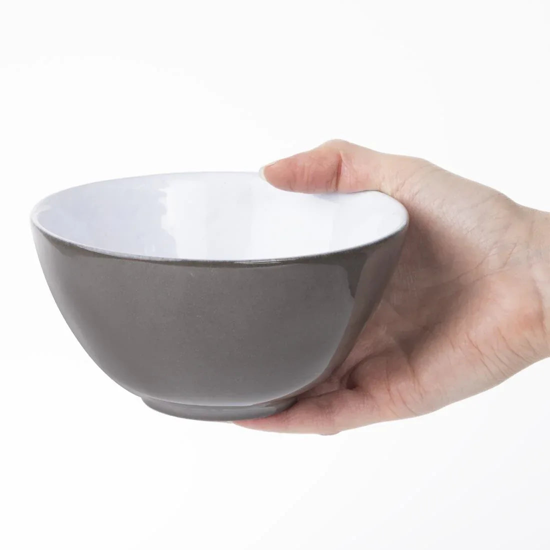 HS337 - Olympia Raw Recycled Clay Charcoal Deep Bowls 140mm (6 Pack)