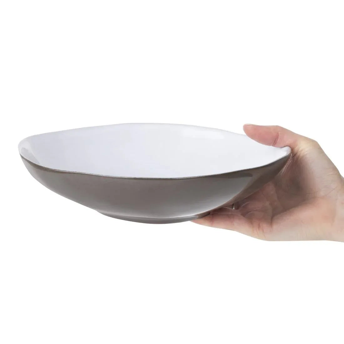 HS338 - Olympia Raw Recycled Clay Charcoal Coupe Bowls 230mm (6 Pack)