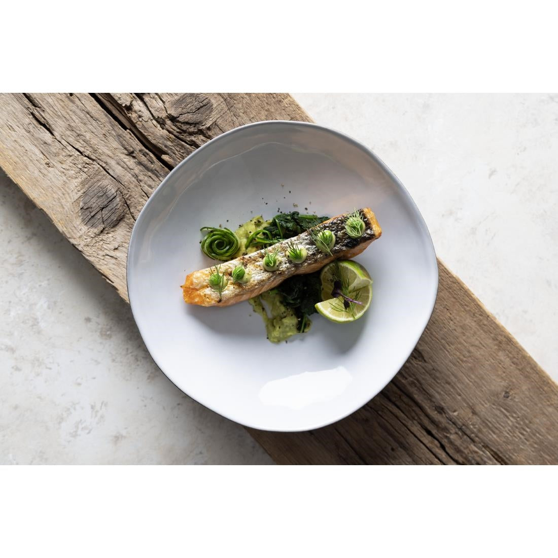 HS338 - Olympia Raw Recycled Clay Charcoal Coupe Bowls 230mm (6 Pack)