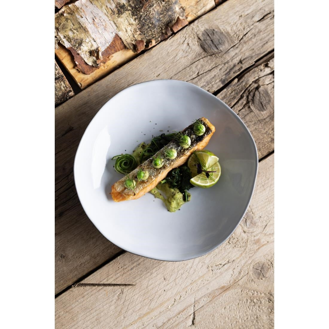 HS338 - Olympia Raw Recycled Clay Charcoal Coupe Bowls 230mm (6 Pack)