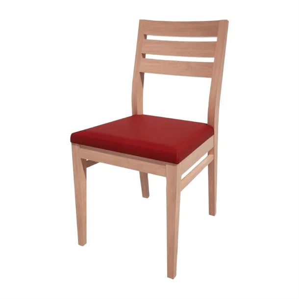 HS360 Bolero Bespoke Marty A Side Chair in Red/Beech