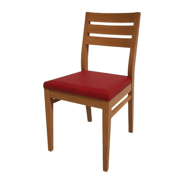 HS361 Bolero Bespoke Marty A Side Chair in Red/Oak