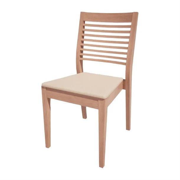 HS375 Bolero Bespoke Marty B Stacking Chair in Cream/Beech