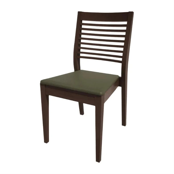 HS383 Bolero Bespoke Marty B Stacking Chair in Olive/Wenge