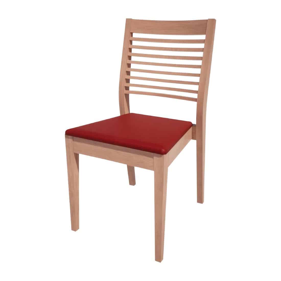 HS385 Bolero Bespoke Marty B Stacking Chair in Red/Beech