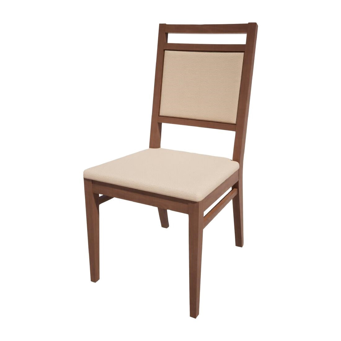 HS402 Bolero Bespoke Bia A Side Chair in Cream/Walnut