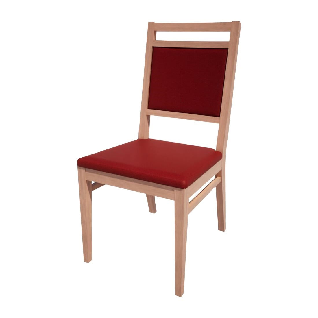 HS410 Bolero Bespoke Bia A Side Chair in Red/Beech