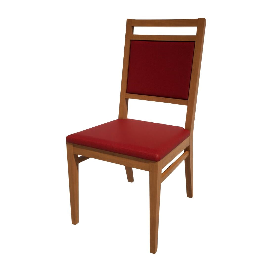 HS411 Bolero Bespoke Bia A Side Chair in Red/Oak