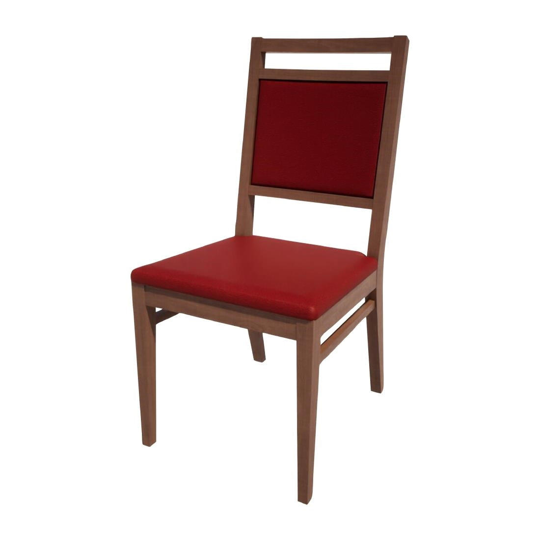 HS412 Bolero Bespoke Bia A Side Chair in Red/Walnut