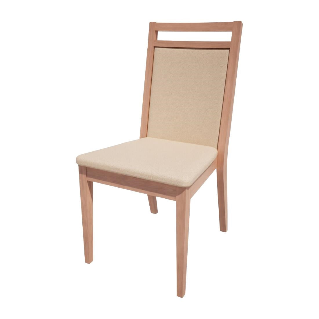 HS425 Bolero Bespoke Bia B Stacking Chair in Cream/Beech