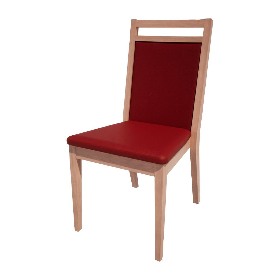 HS435 Bolero Bespoke Bia B Stacking Chair in Red/Beech