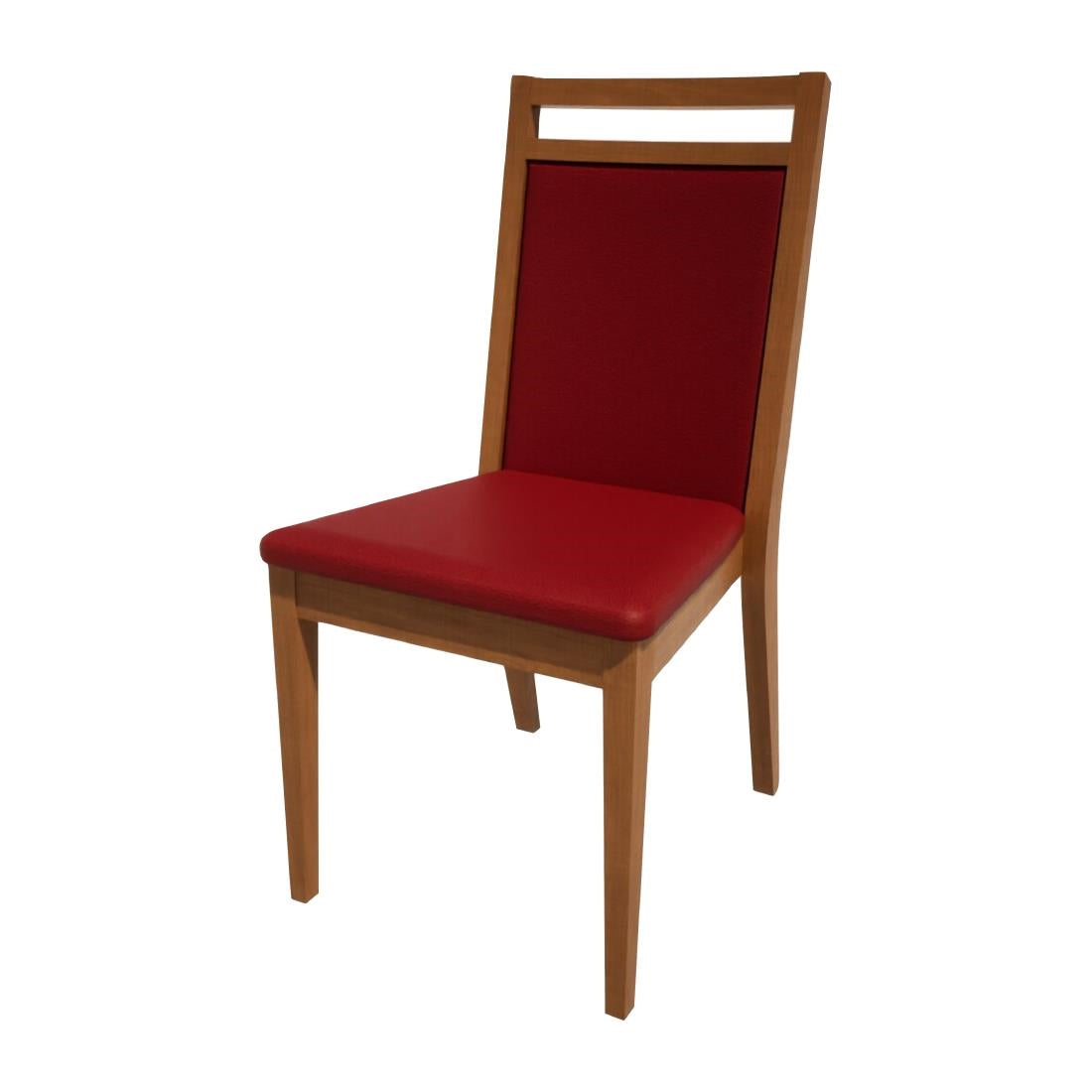 HS436 Bolero Bespoke Bia B Stacking Chair in Red/Oak