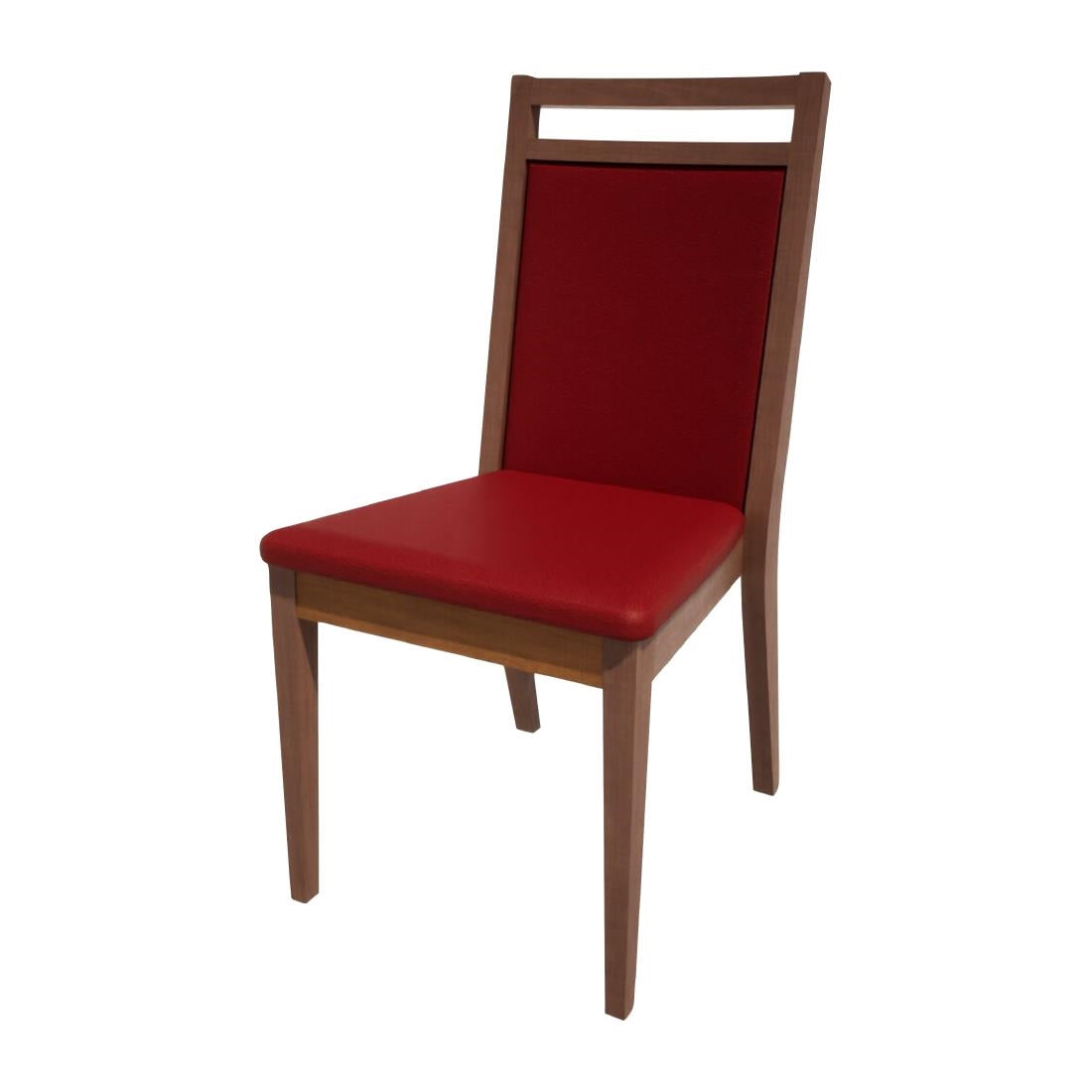 HS437 Bolero Bespoke Bia B Stacking Chair in Red/Walnut